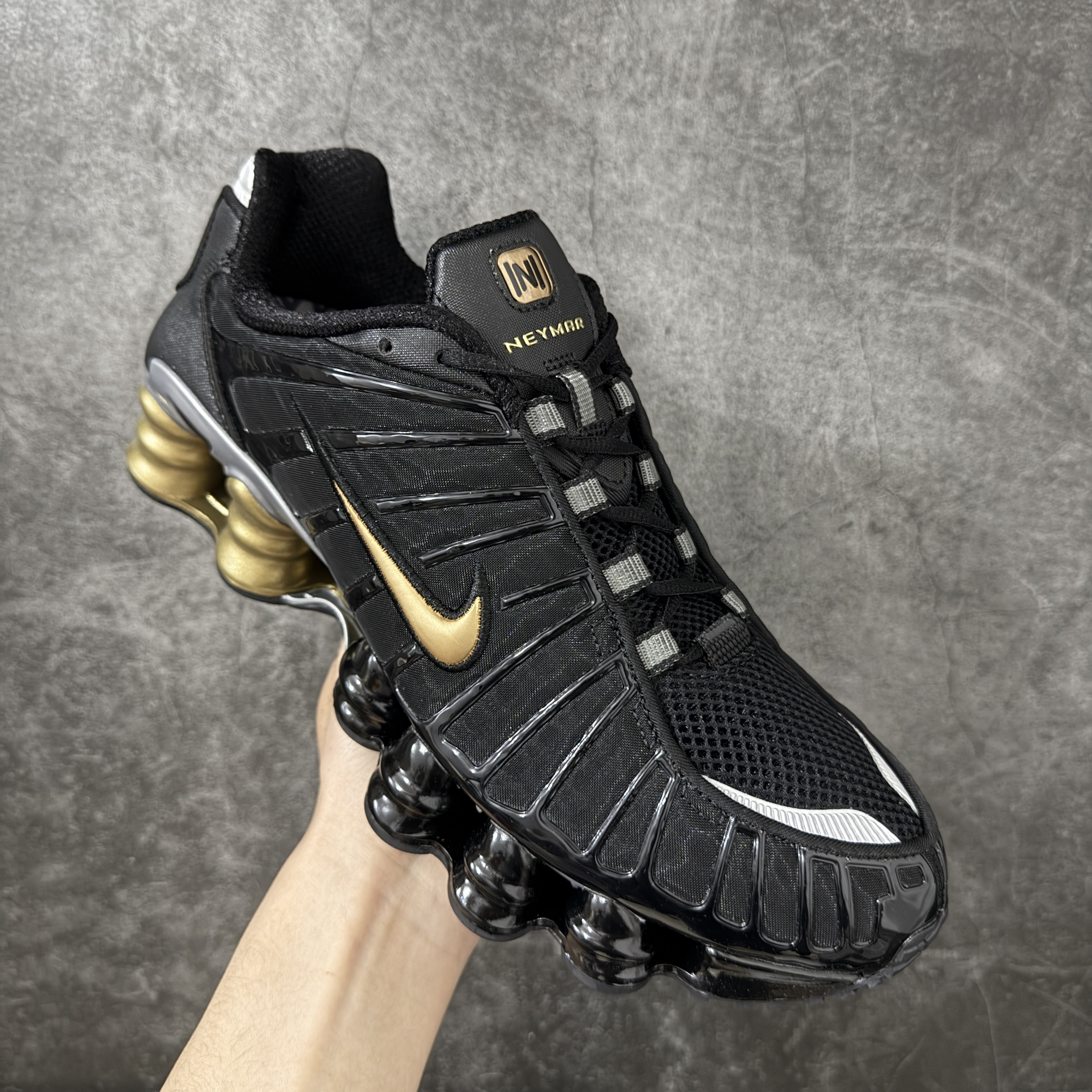 Nike Shox TL  全掌气柱缓震 休闲 运动跑鞋  男鞋 波鞋 黑金色BV1388-001