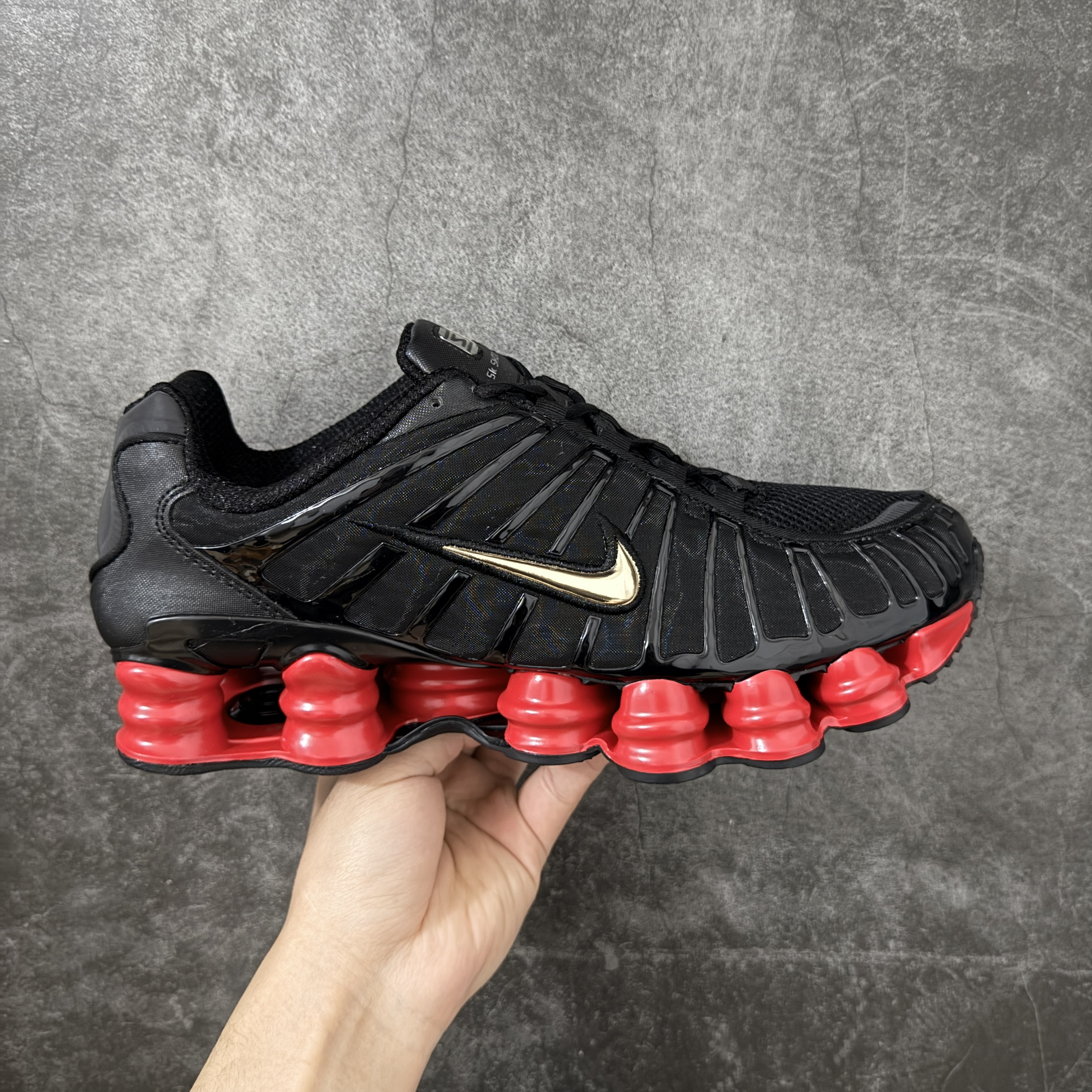 Nike Shox TL  全掌气柱缓震 休闲 运动跑鞋  男鞋 波鞋 黑红银 CN0151-003