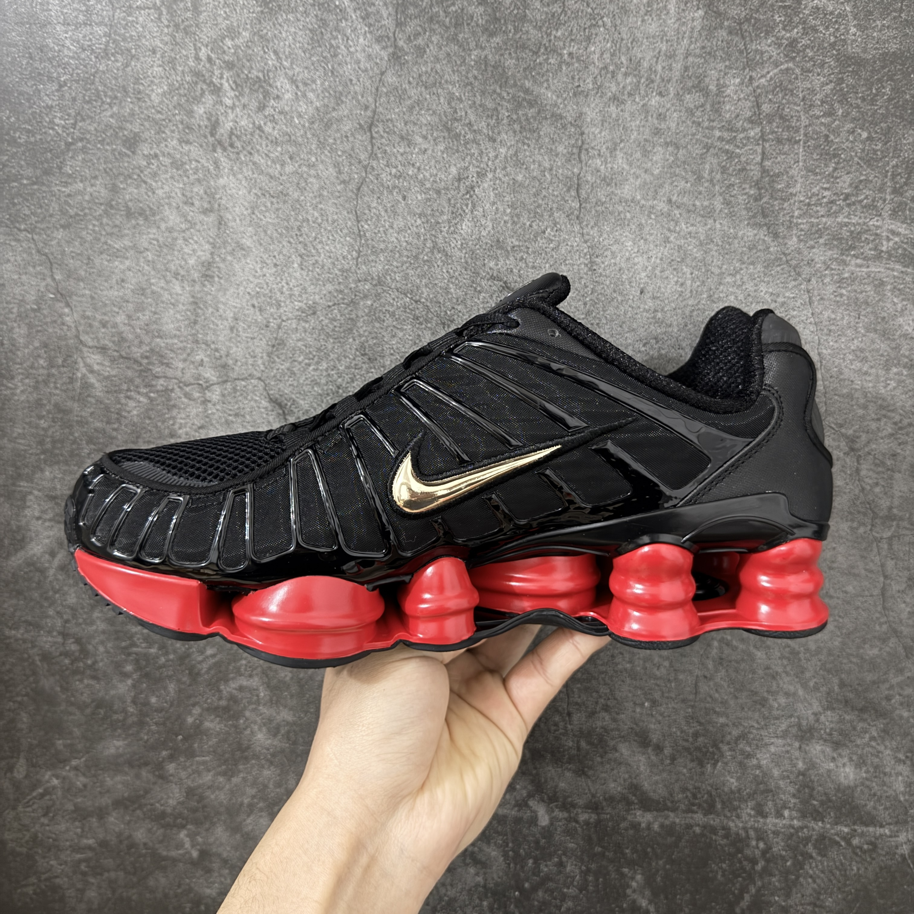 Nike Shox TL  全掌气柱缓震 休闲 运动跑鞋  男鞋 波鞋 黑红银 CN0151-003