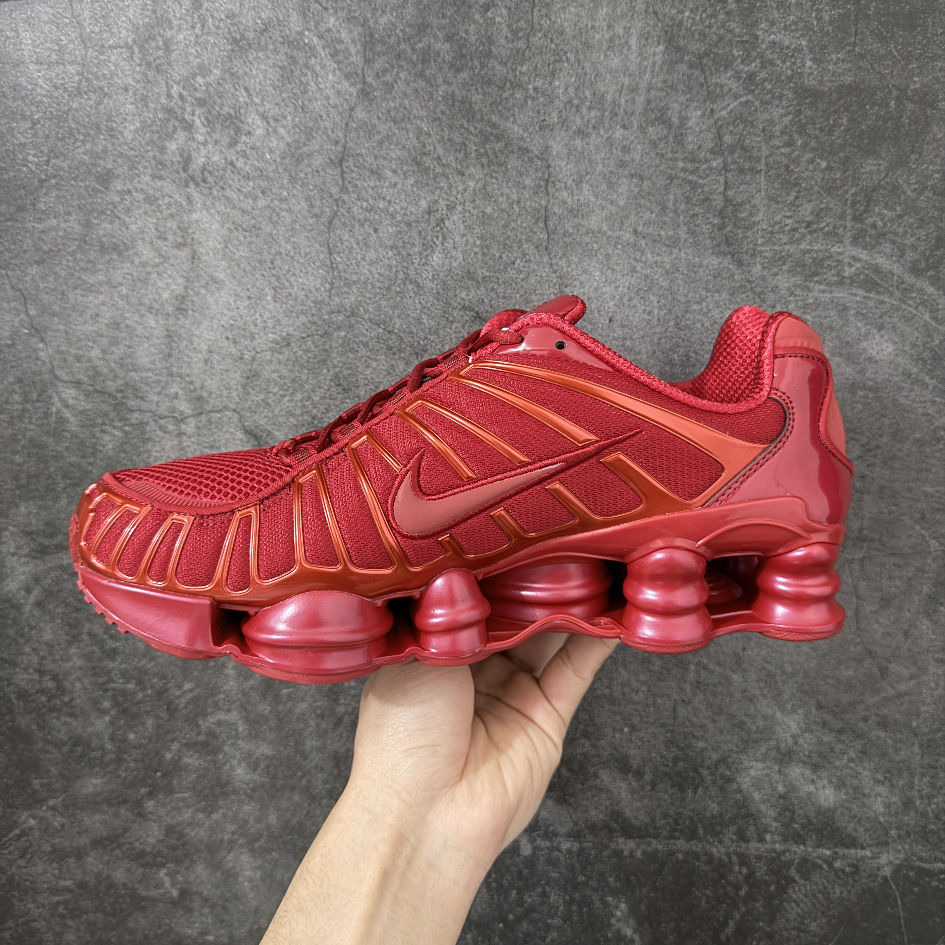 Nike Shox TL  全掌气柱缓震 休闲 运动跑鞋  男鞋 波鞋 鲜红 AR3566-602