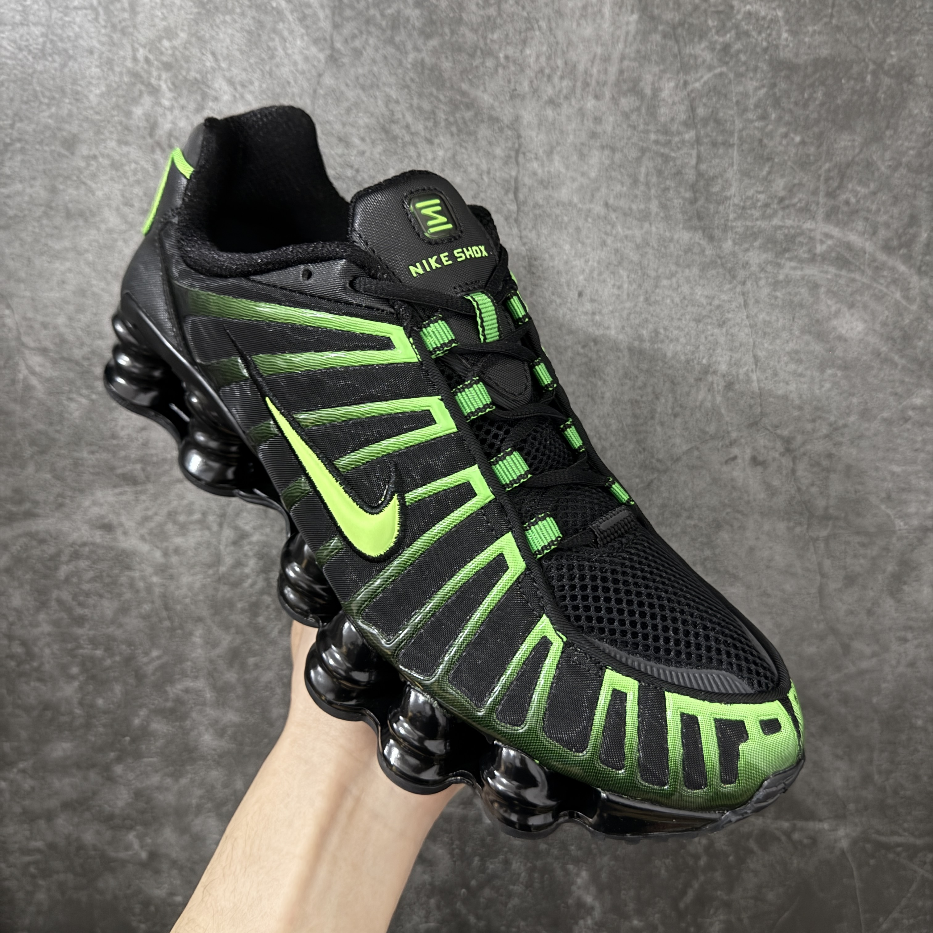 Nike Shox TL  全掌气柱缓震 休闲 运动跑鞋  男鞋 波鞋 黑绿 AV3595-012
