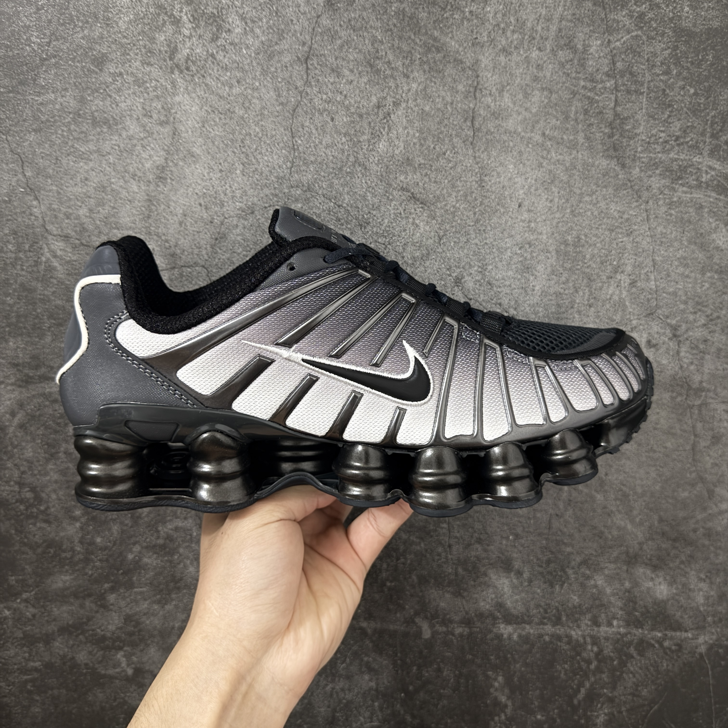 Nike Shox TL  全掌气柱缓震 休闲 运动跑鞋  男鞋 波鞋 白灰 H1336-002