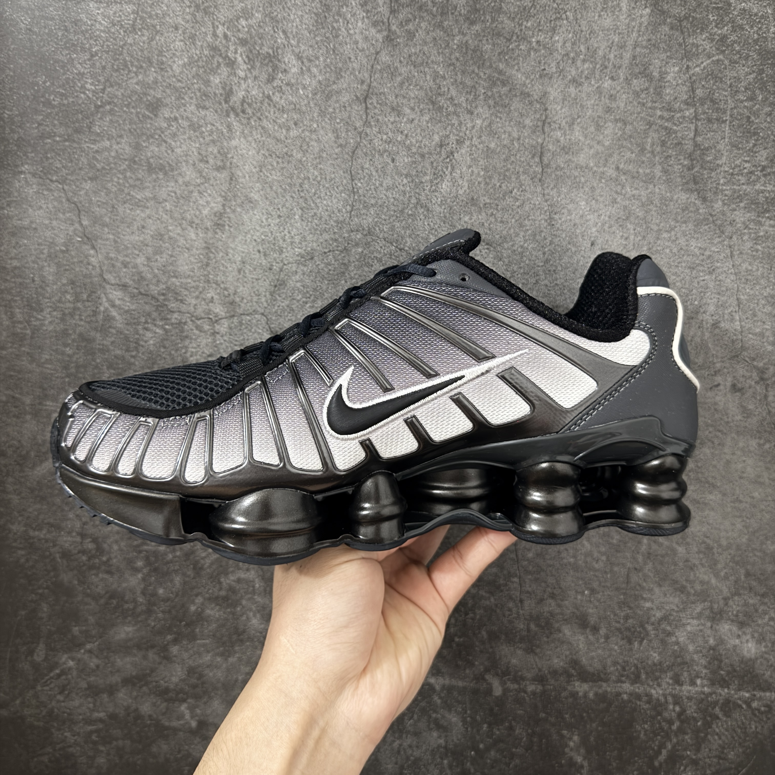 Nike Shox TL  全掌气柱缓震 休闲 运动跑鞋  男鞋 波鞋 白灰 H1336-002