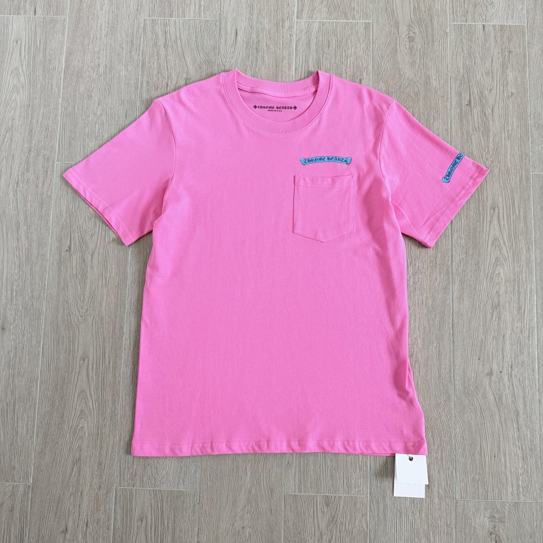 Chrome Hearts CH 克罗心  圆领 短袖 T恤  A0  多巴胺 粉色 