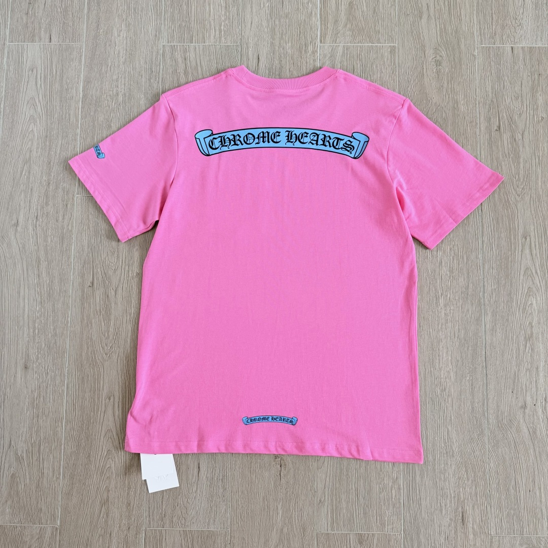 Chrome Hearts CH 克罗心  圆领 短袖 T恤  A0  多巴胺 粉色 