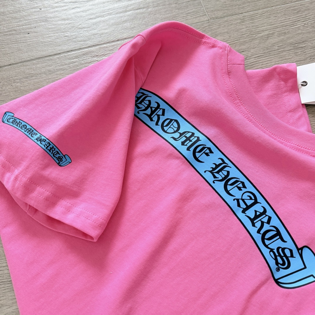 Chrome Hearts CH 克罗心  圆领 短袖 T恤  A0  多巴胺 粉色 