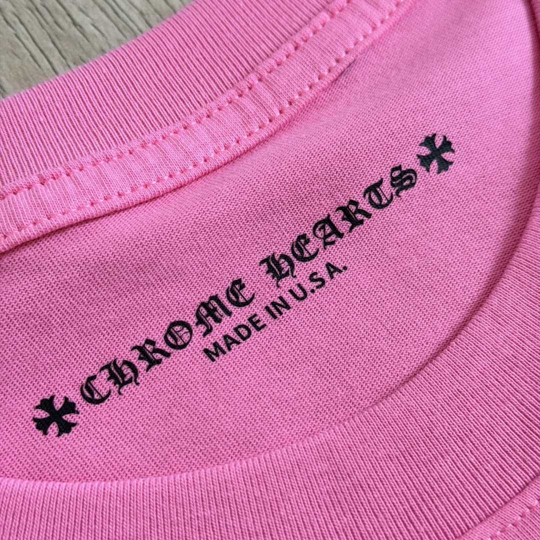 Chrome Hearts CH 克罗心  圆领 短袖 T恤  A0  多巴胺 粉色 