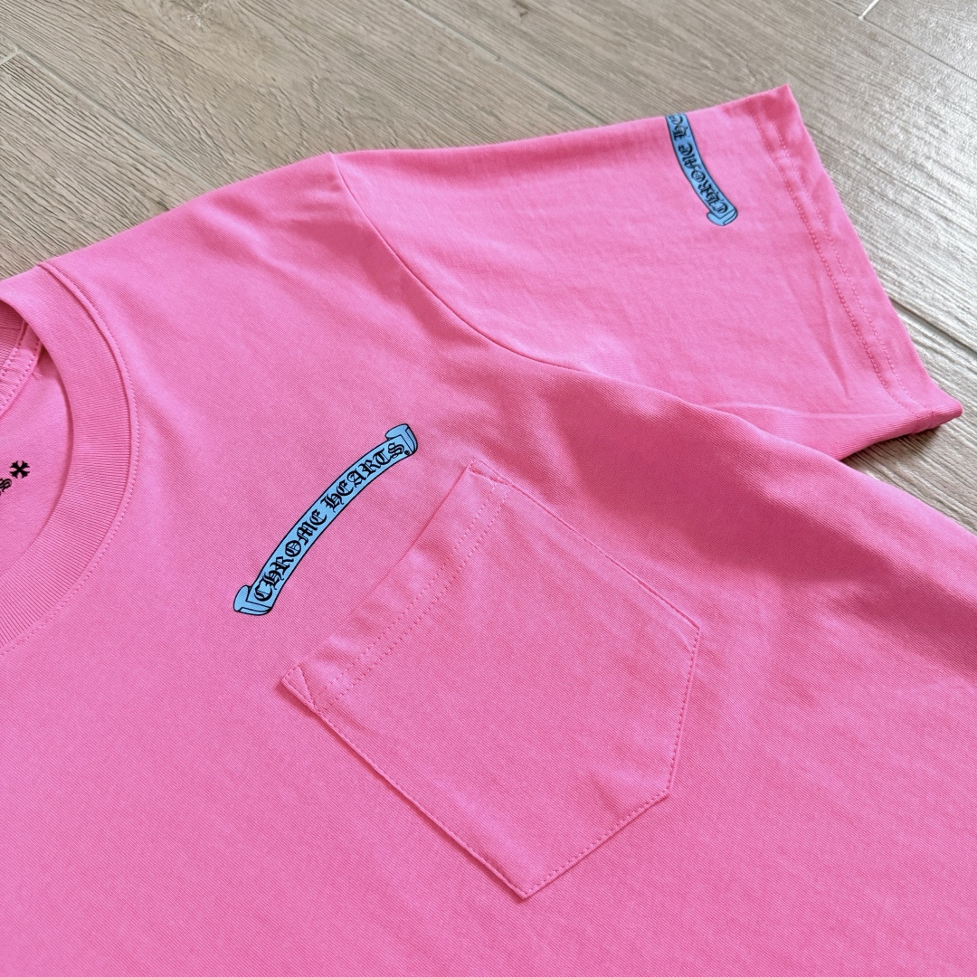 Chrome Hearts CH 克罗心  圆领 短袖 T恤  A0  多巴胺 粉色 