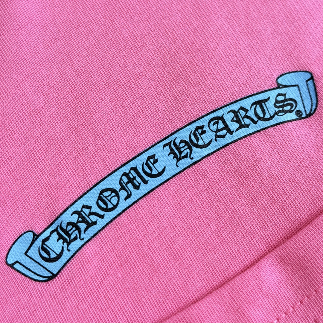 Chrome Hearts CH 克罗心  圆领 短袖 T恤  A0  多巴胺 粉色 