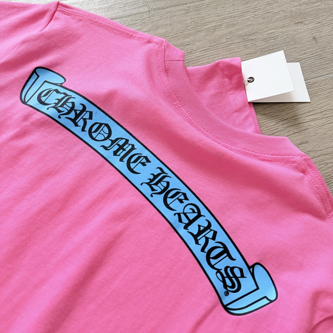 Chrome Hearts CH 克罗心  圆领 短袖 T恤  A0  多巴胺 粉色 