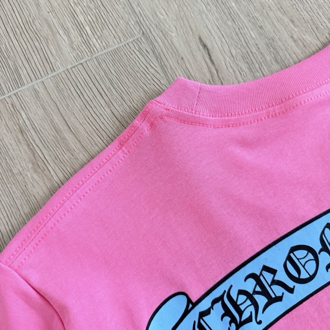 Chrome Hearts CH 克罗心  圆领 短袖 T恤  A0  多巴胺 粉色 