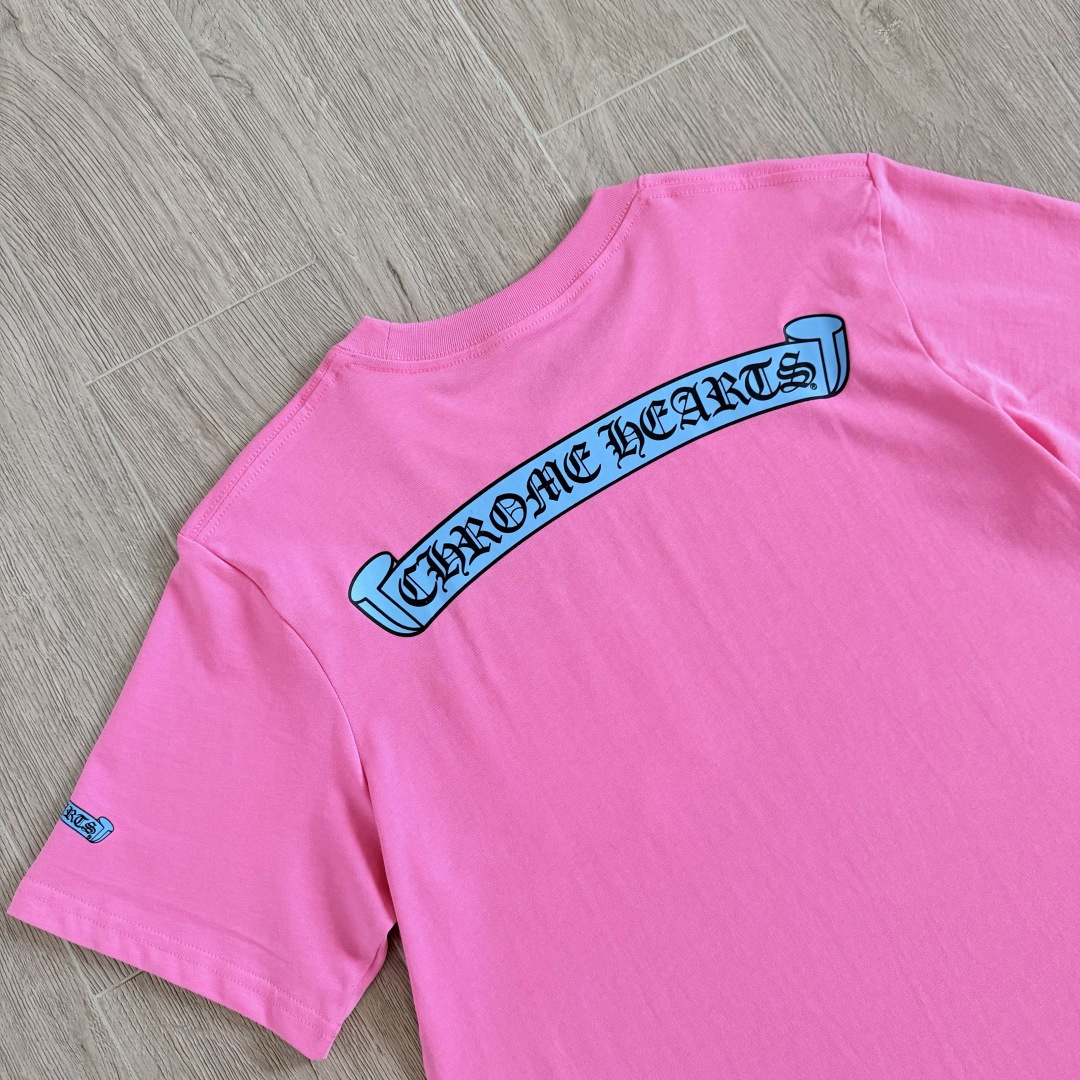 Chrome Hearts CH 克罗心  圆领 短袖 T恤  A0  多巴胺 粉色 
