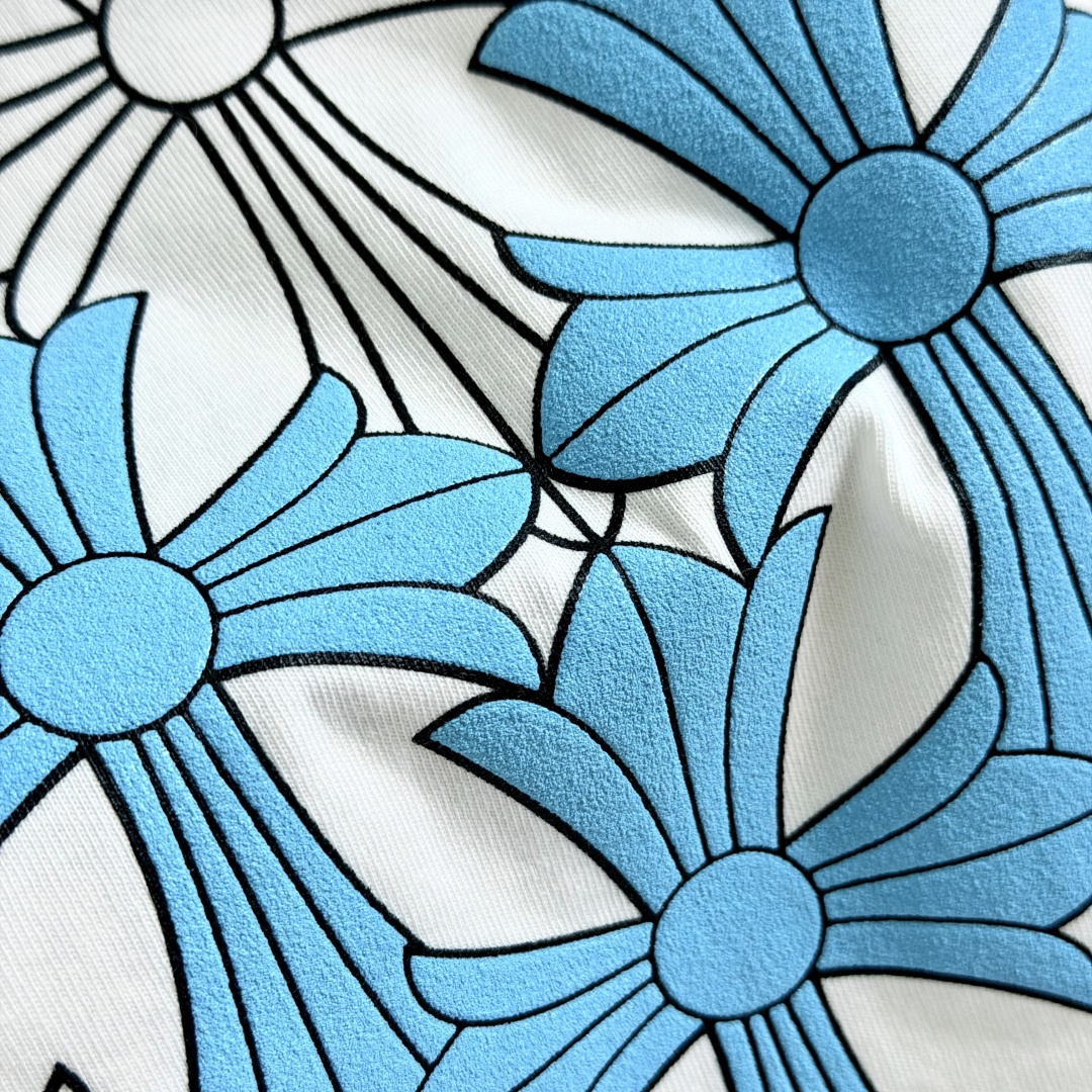 Chrome Hearts CH 克罗心  圆领 短袖 T恤  A0 十字架群印花 黑蓝图案 