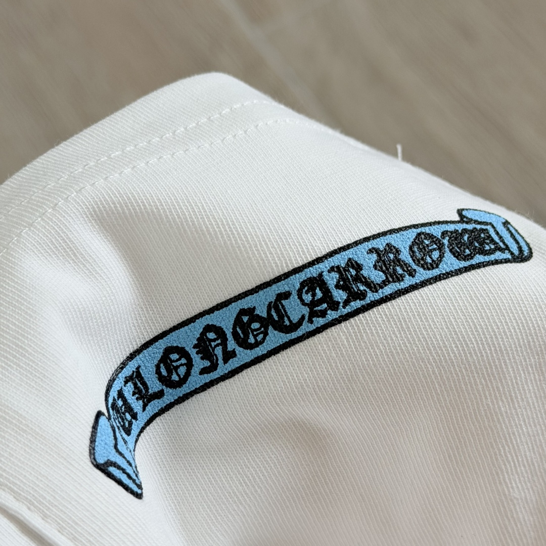 Chrome Hearts CH 克罗心  圆领 短袖 T恤  A0 十字架群印花 黑蓝图案 