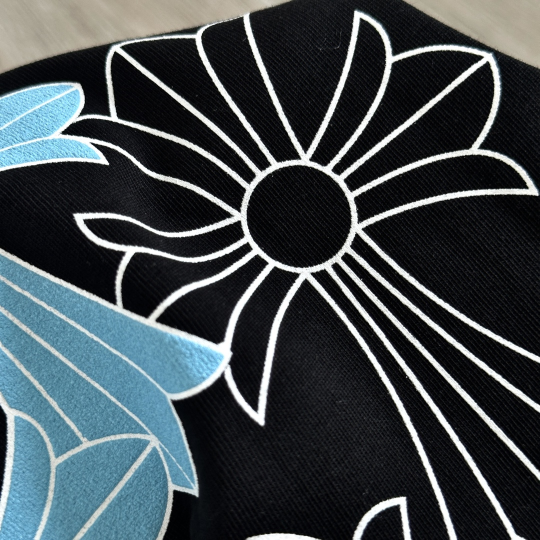 Chrome Hearts CH 克罗心  圆领 短袖 T恤  A0 十字架群印花 黑蓝图案 