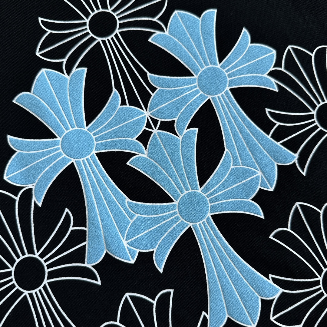 Chrome Hearts CH 克罗心  圆领 短袖 T恤  A0 十字架群印花 黑蓝图案 