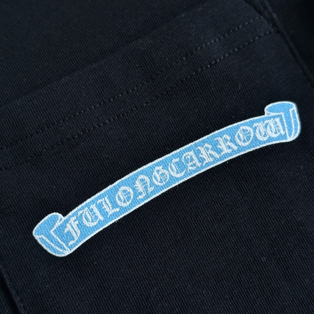 Chrome Hearts CH 克罗心  圆领 短袖 T恤  A0 十字架群印花 黑蓝图案 