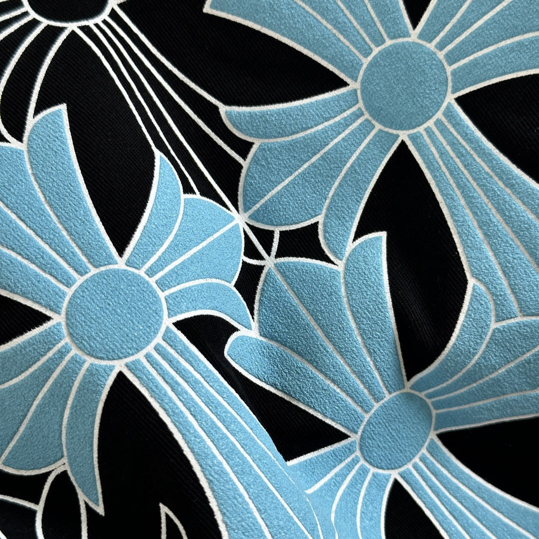 Chrome Hearts CH 克罗心  圆领 短袖 T恤  A0 十字架群印花 黑蓝图案 