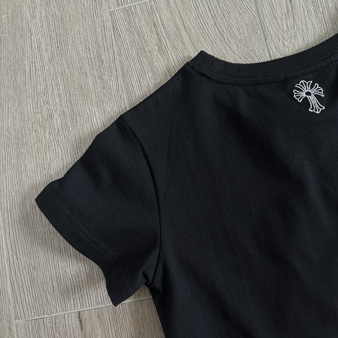 Chrome Hearts CH 克罗心 女款  Lisa同款刺绣十字架短款 短袖   A5 