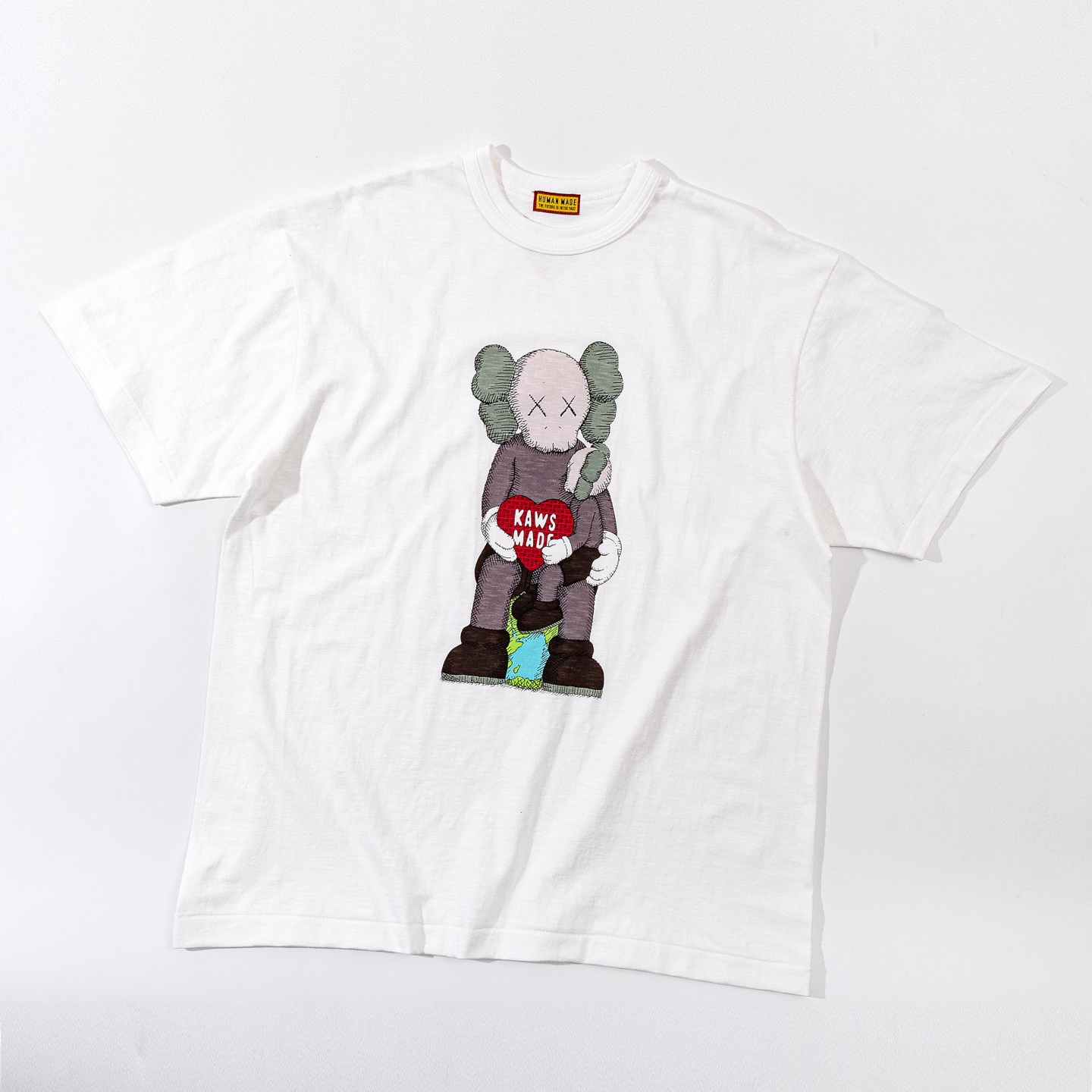KAWS HUMAN MADE HM 曼谷 竹节棉 印花  圆领 短袖 T恤 男女同款  黑色 白色