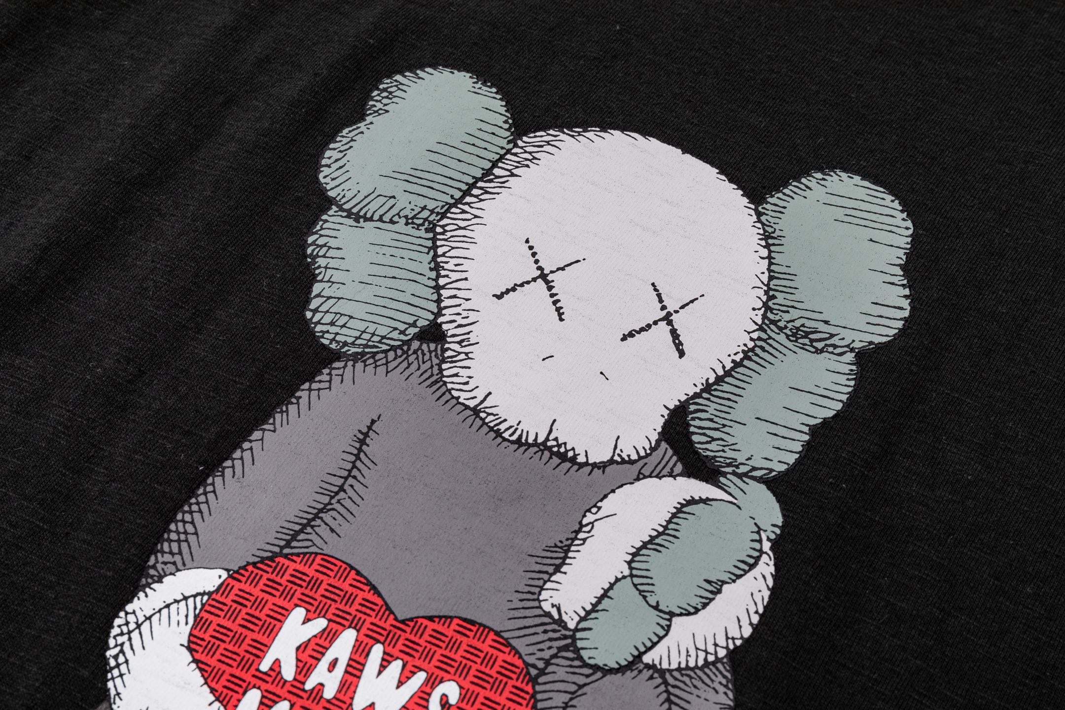 KAWS HUMAN MADE HM 曼谷 竹节棉 印花  圆领 短袖 T恤 男女同款  黑色 白色