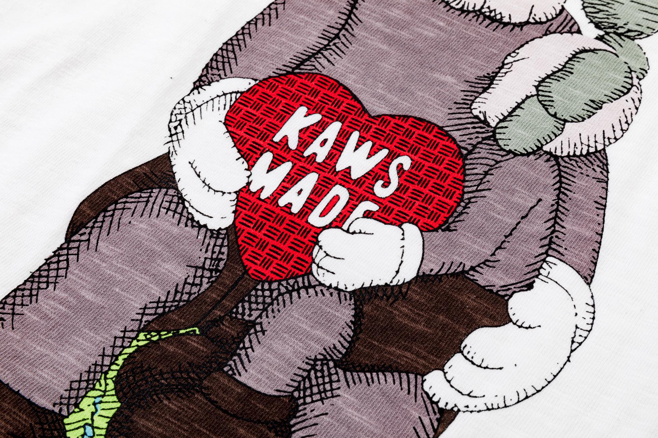 KAWS HUMAN MADE HM 曼谷 竹节棉 印花  圆领 短袖 T恤 男女同款  黑色 白色