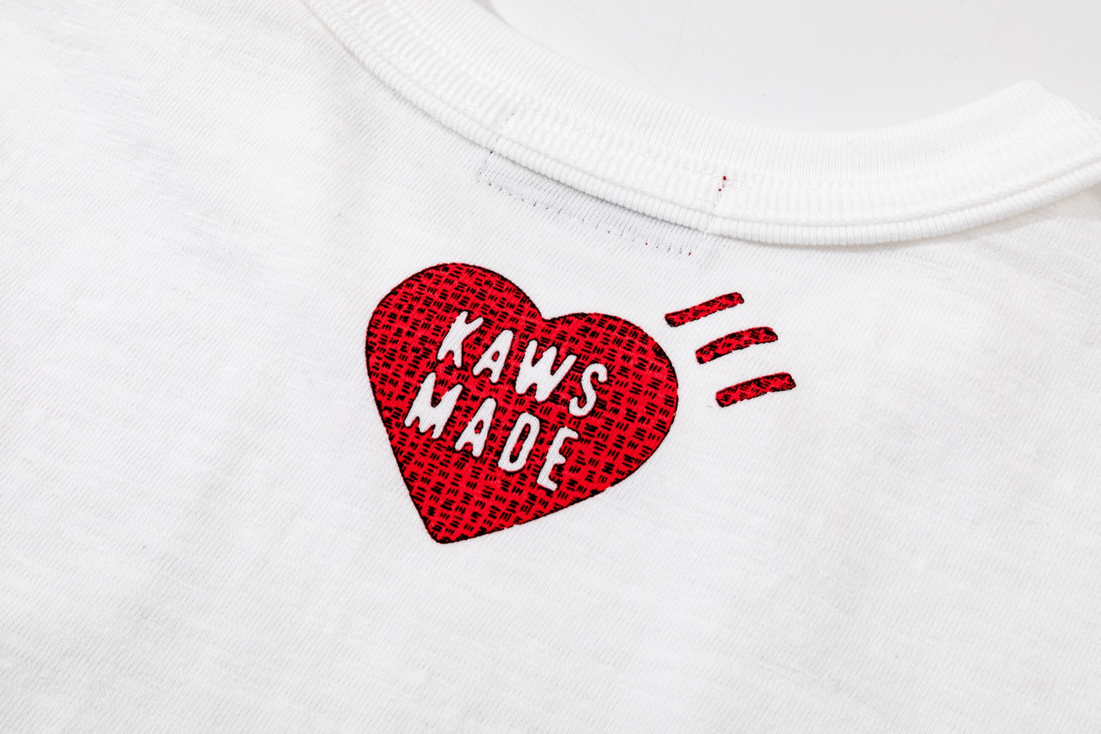 KAWS HUMAN MADE HM 曼谷 竹节棉 印花  圆领 短袖 T恤 男女同款  黑色 白色