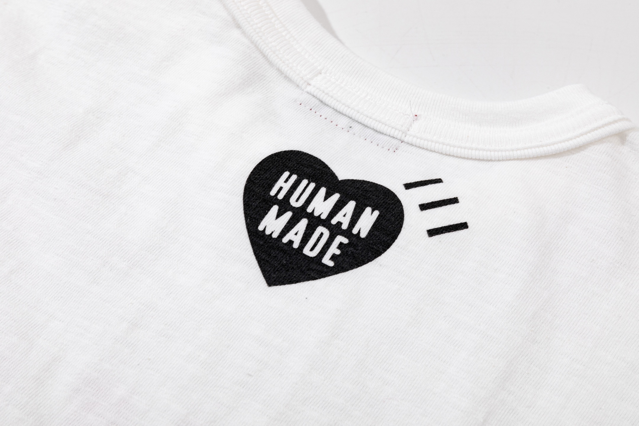 HUMAN MADE HM 竹节棉 印花  圆领 短袖 T恤 男女同款  黑色 白色 飞鸭心形logo 