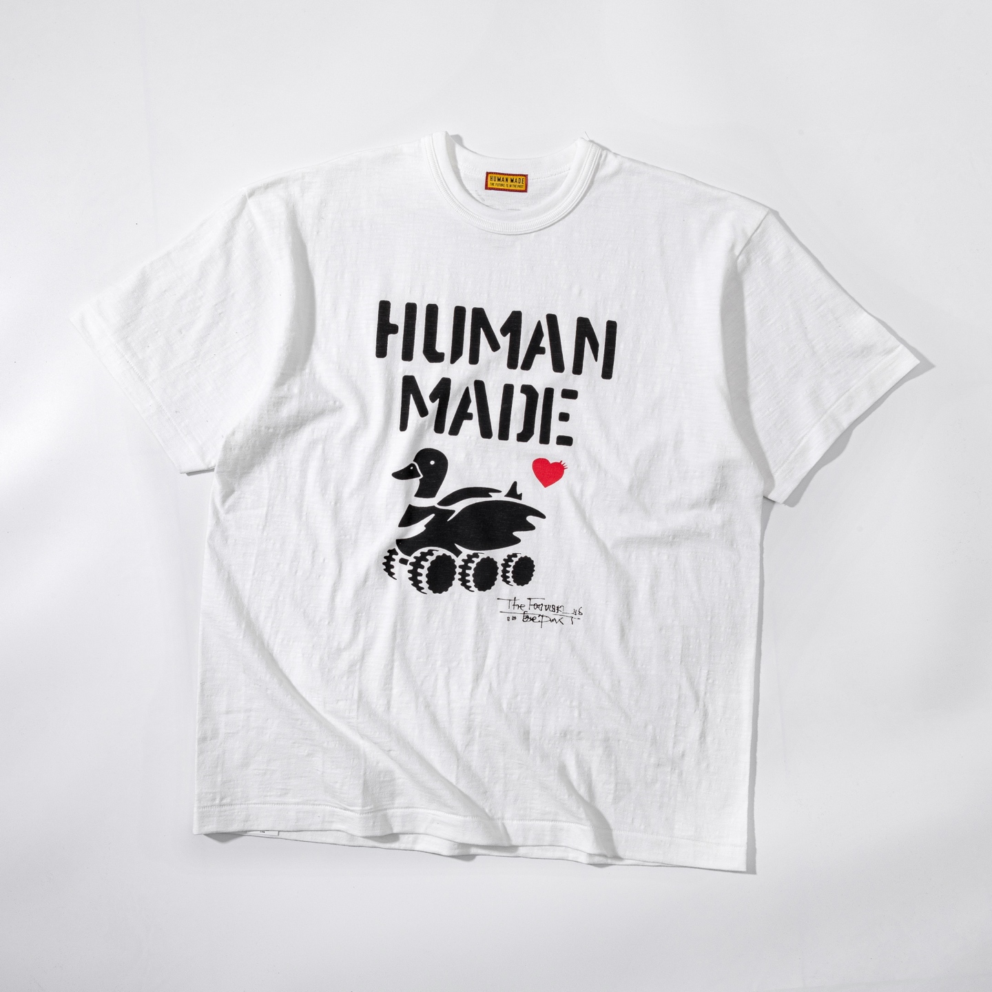 HUMAN MADE HM 竹节棉 印花  圆领 短袖 T恤 男女同款  黑色 白色 坦克鸭