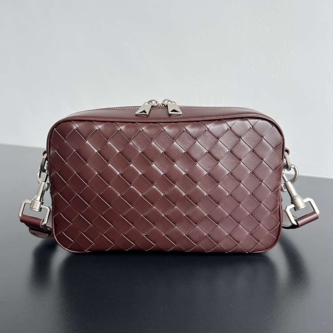 BV Bottega Veneta Woven Design Crossbody Camera Bag for Men 红色 相机H0 755923