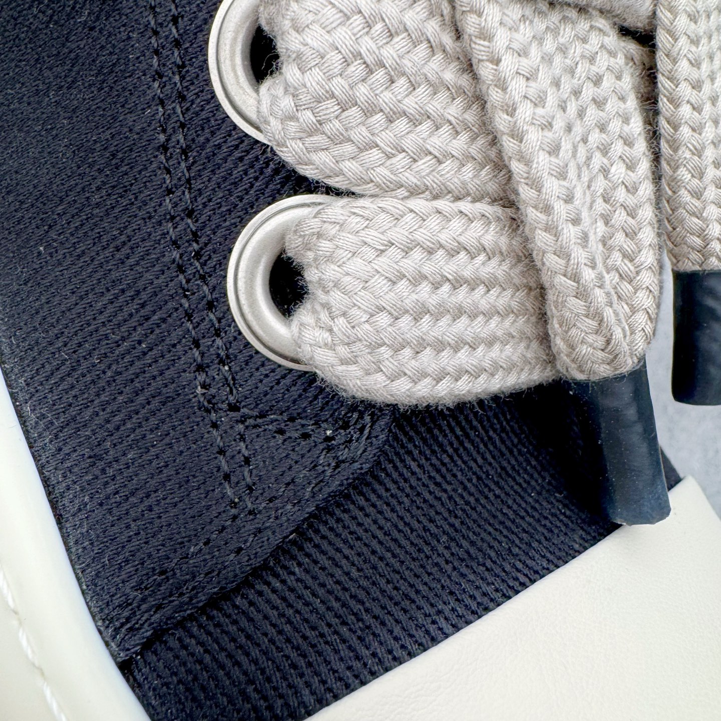 RICK OWENS RO 圆头 高筒  板鞋 休闲鞋 波鞋 男鞋     帆布厚底 粗鞋帶 黑白 DU01F4851DOW