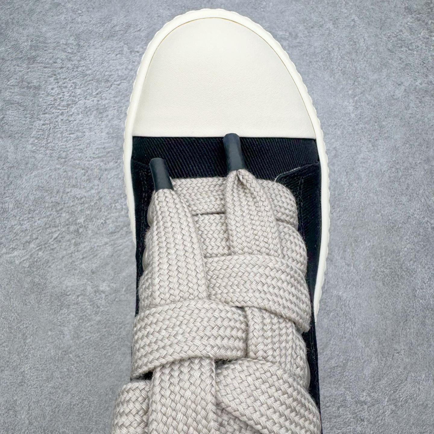 RICK OWENS RO 圆头 高筒  板鞋 休闲鞋 波鞋 男鞋     帆布厚底 粗鞋帶 黑白 DU01F4851DOW