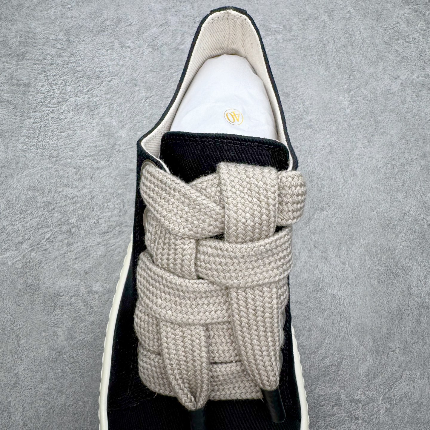 RICK OWENS RO 圆头 高筒  板鞋 休闲鞋 波鞋 男鞋     帆布厚底 粗鞋帶 黑白 DU01F4851DOW