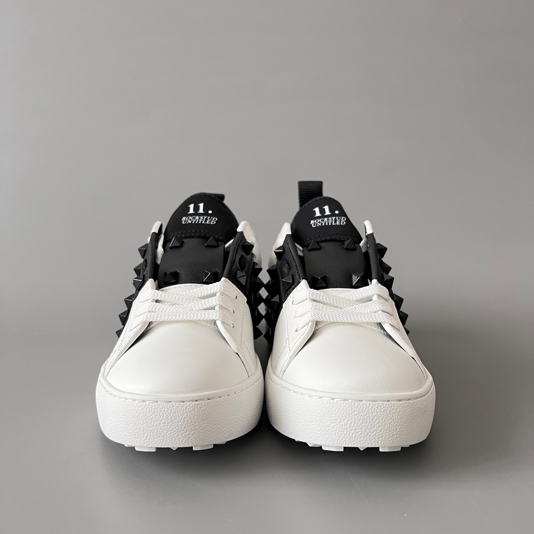 valentino  Rockstud Untitled Unisex Casual Sneakers: Round-Toe, Lace-Up, and Studded
