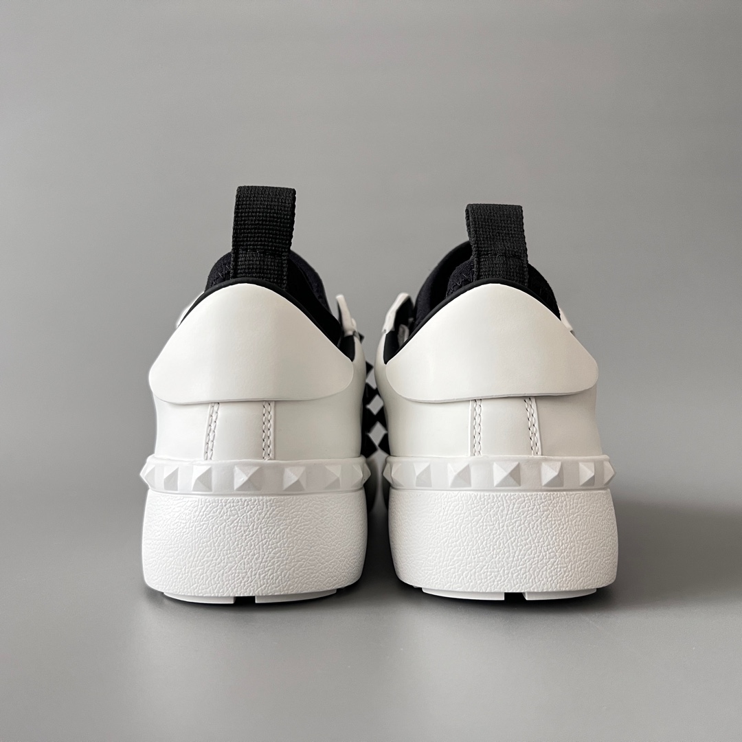 valentino  Rockstud Untitled Unisex Casual Sneakers: Round-Toe, Lace-Up, and Studded