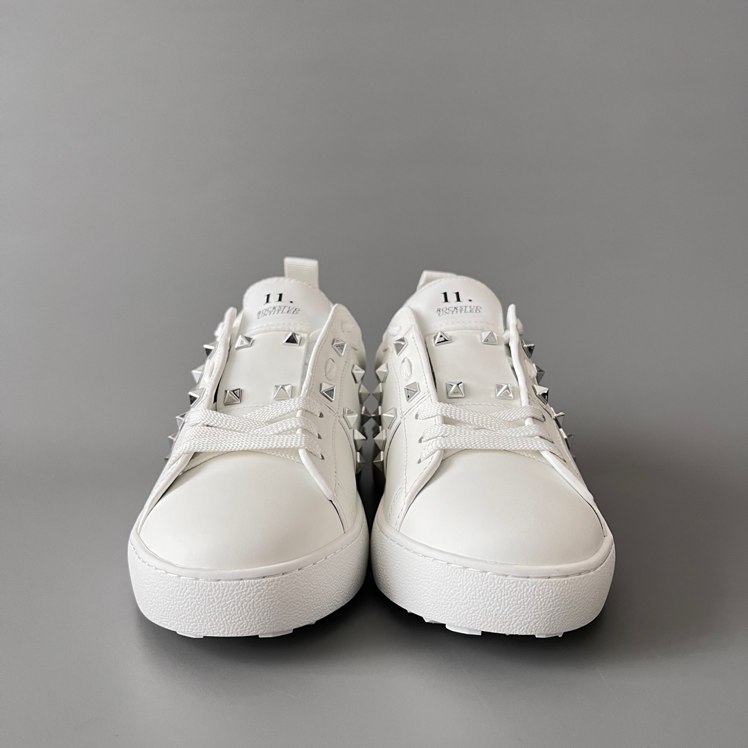valentino  Rockstud Untitled Unisex Casual Sneakers: Round-Toe, Lace-Up, and Studded