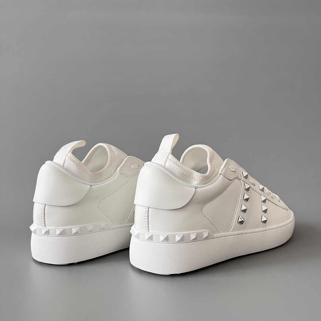 valentino  Rockstud Untitled Unisex Casual Sneakers: Round-Toe, Lace-Up, and Studded