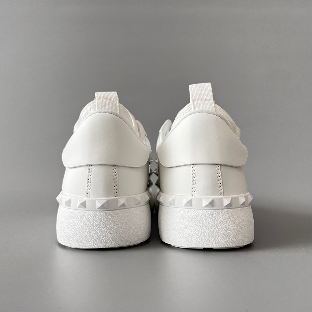 valentino  Rockstud Untitled Unisex Casual Sneakers: Round-Toe, Lace-Up, and Studded