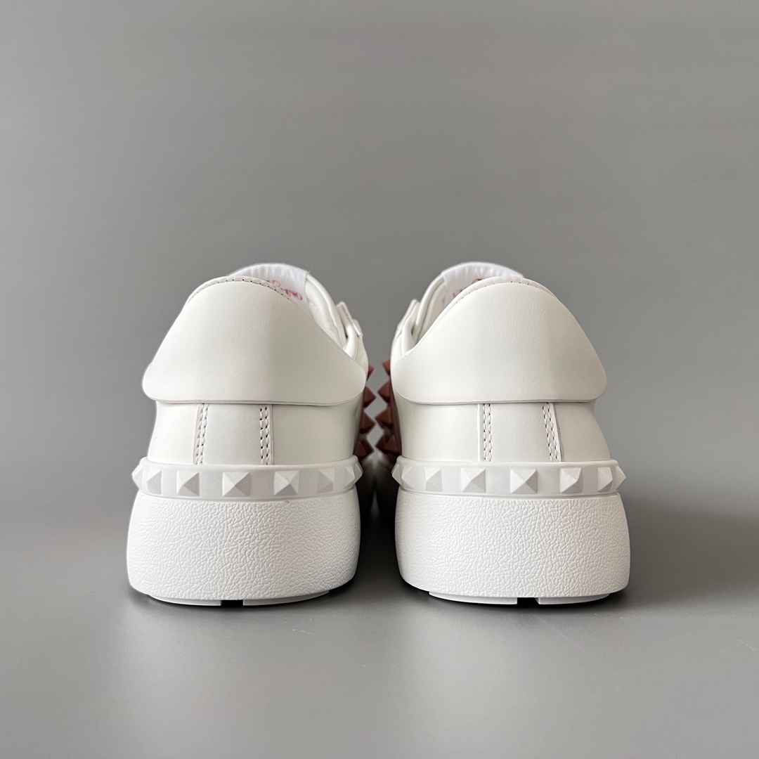 valentino  Rockstud Untitled Unisex Casual Sneakers: Round-Toe, Lace-Up, and Studded