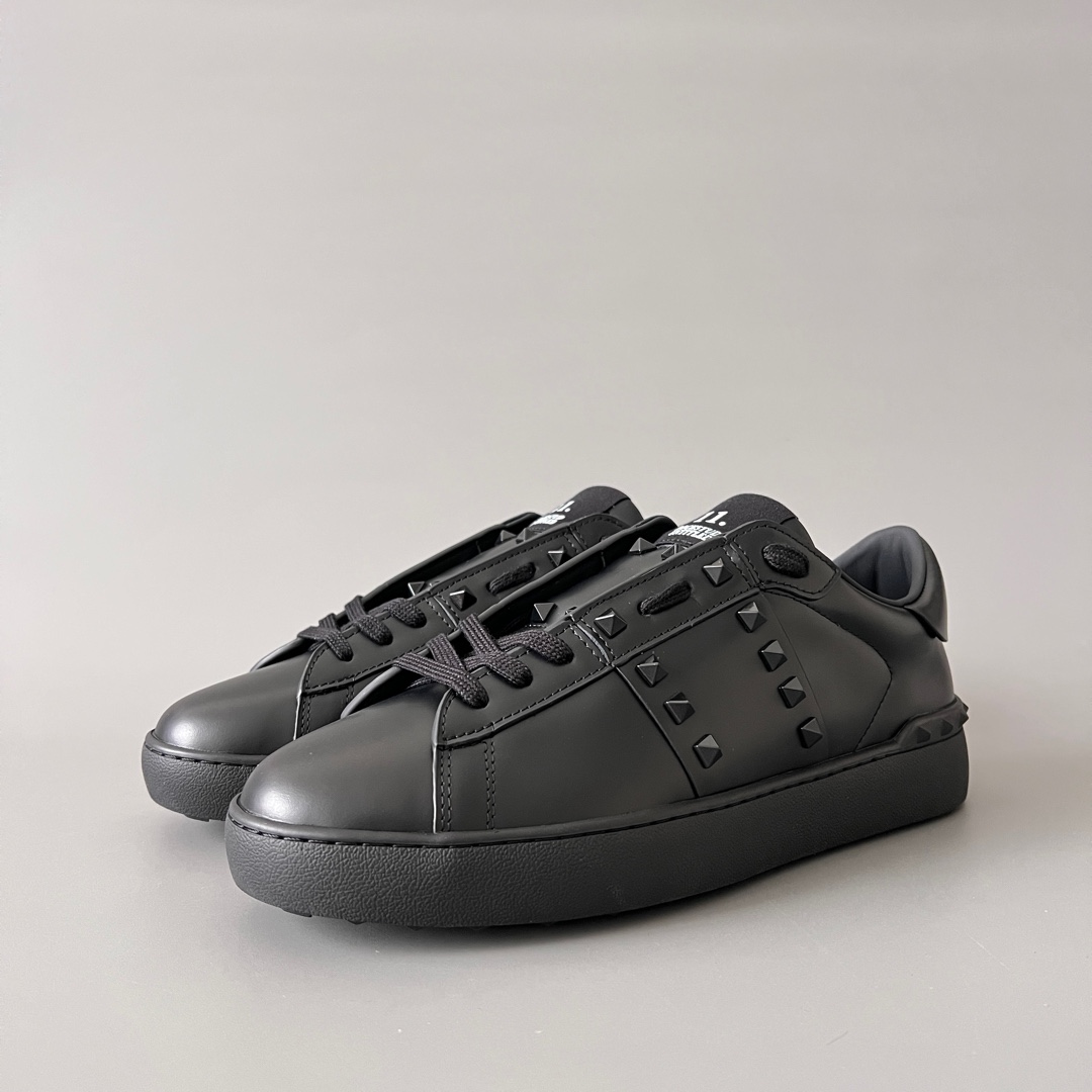 valentino  Rockstud Untitled Unisex Casual Sneakers: Round-Toe, Lace-Up, and Studded