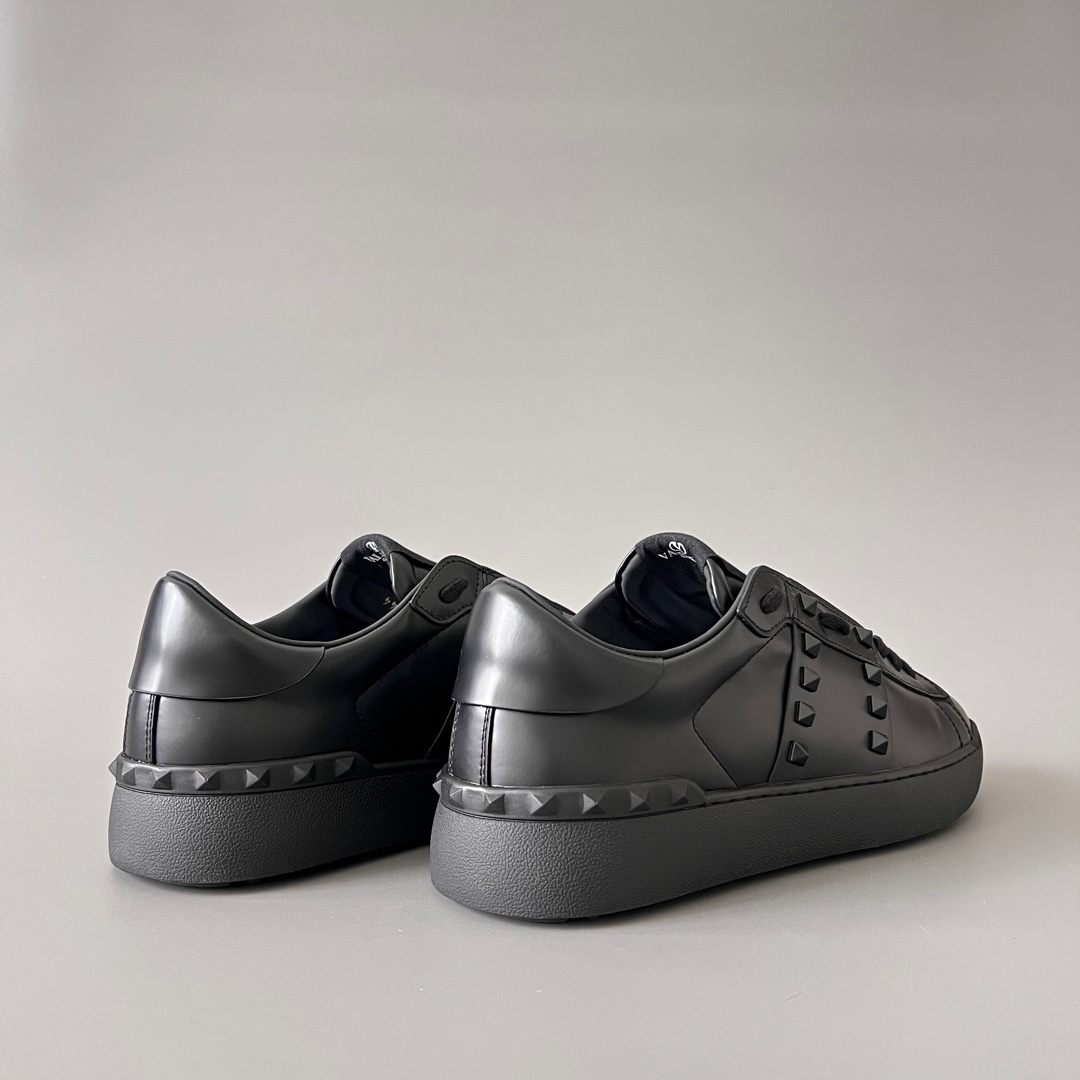 valentino  Rockstud Untitled Unisex Casual Sneakers: Round-Toe, Lace-Up, and Studded