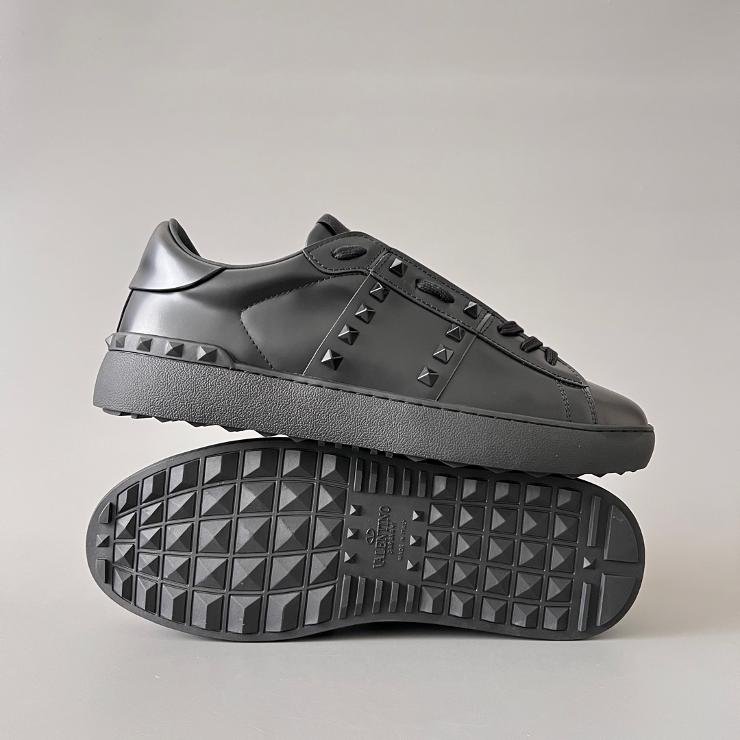 valentino  Rockstud Untitled Unisex Casual Sneakers: Round-Toe, Lace-Up, and Studded