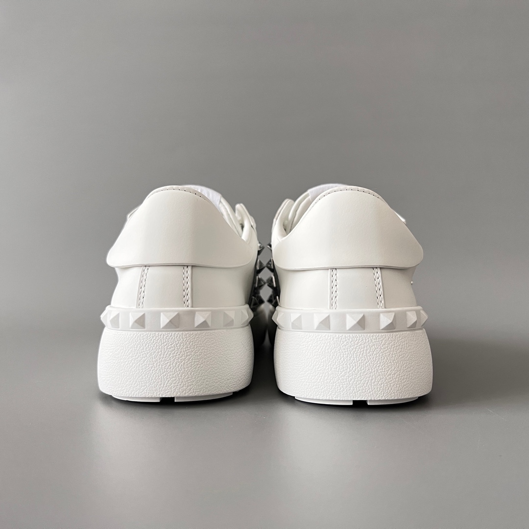 valentino  Rockstud Untitled Unisex Casual Sneakers: Round-Toe, Lace-Up, and Studded