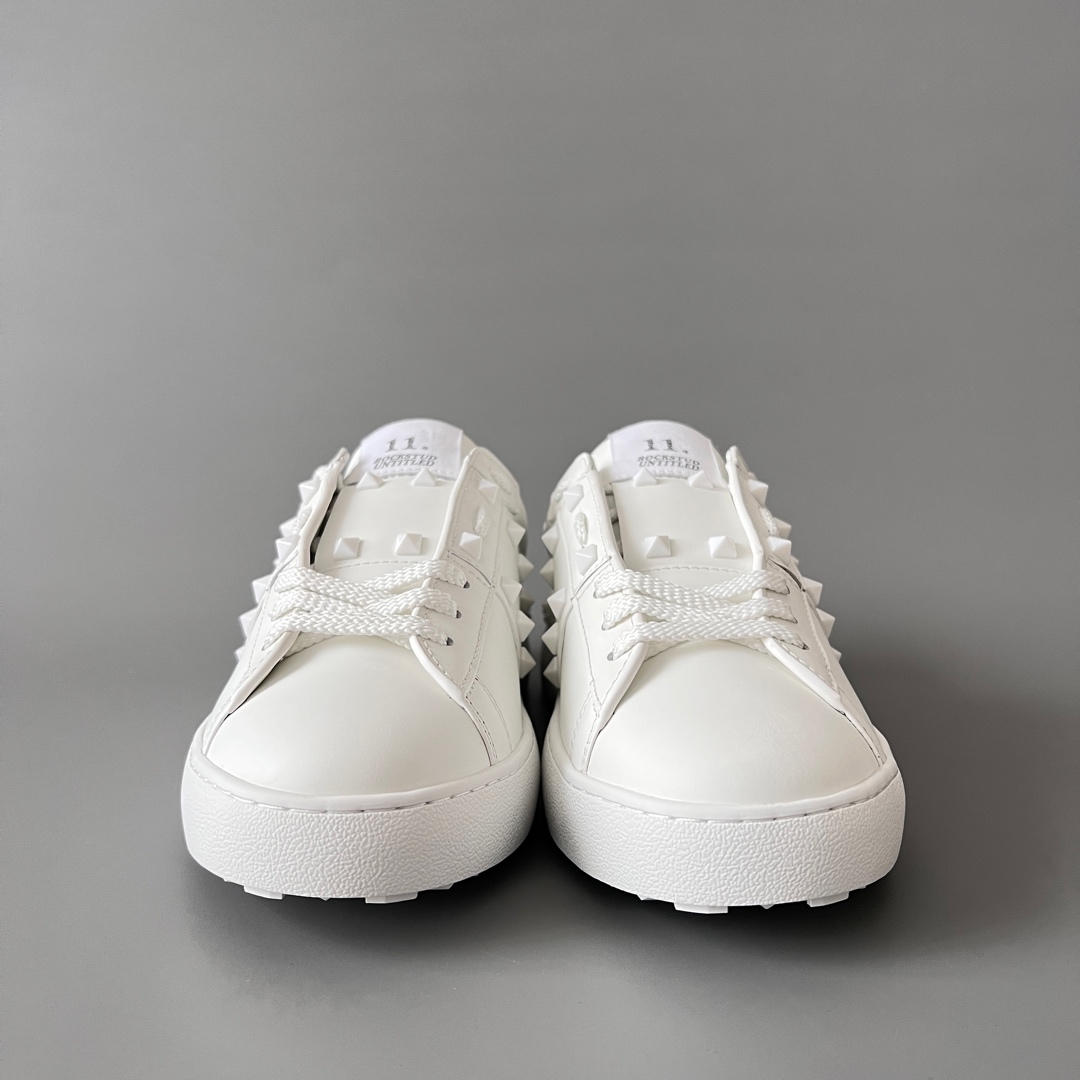 valentino  Rockstud Untitled Unisex Casual Sneakers: Round-Toe, Lace-Up, and Studded