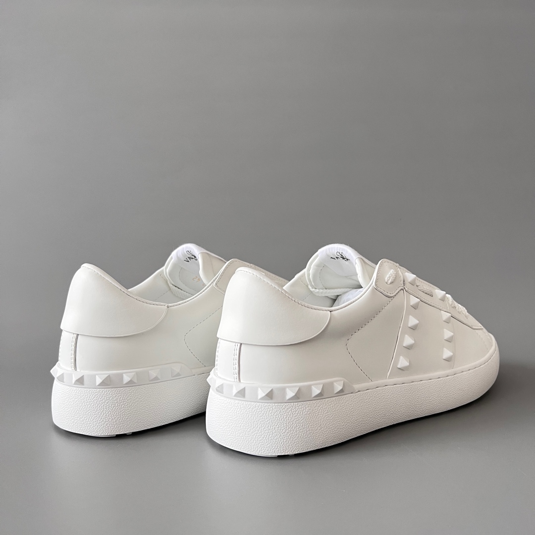 valentino  Rockstud Untitled Unisex Casual Sneakers: Round-Toe, Lace-Up, and Studded