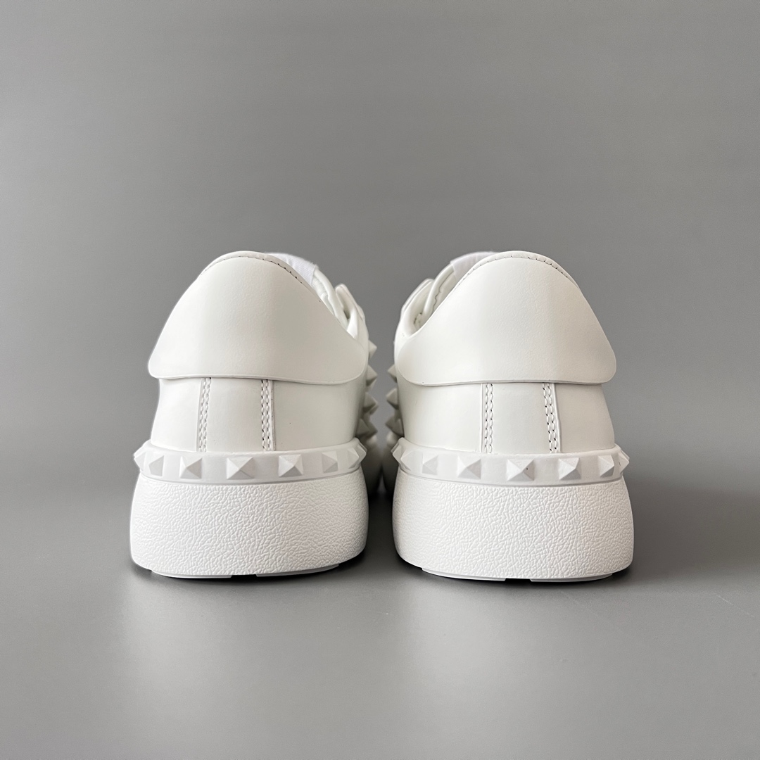 valentino  Rockstud Untitled Unisex Casual Sneakers: Round-Toe, Lace-Up, and Studded