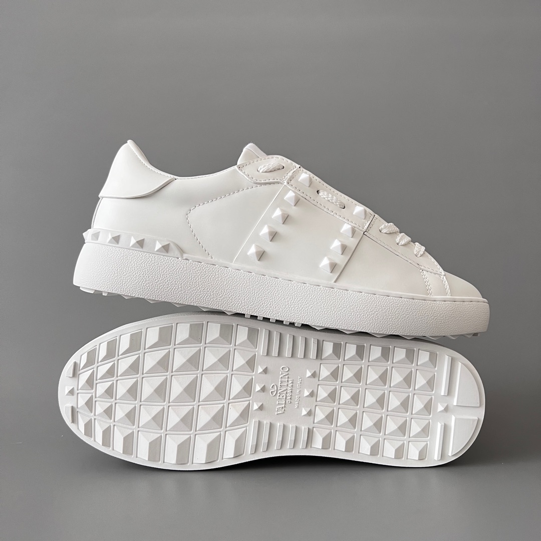 valentino  Rockstud Untitled Unisex Casual Sneakers: Round-Toe, Lace-Up, and Studded