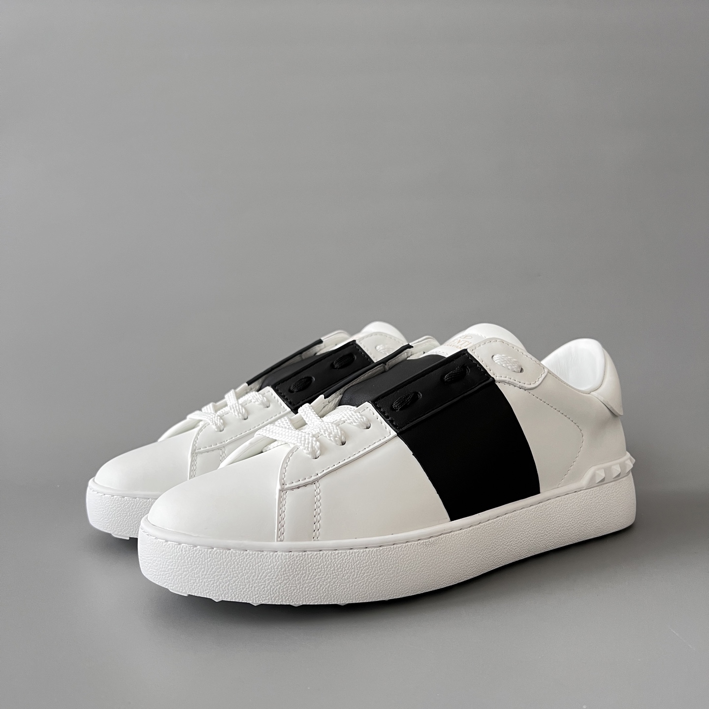 valentino  Rockstud Untitled Unisex Casual Sneakers: Round-Toe, Lace-Up, and Studded