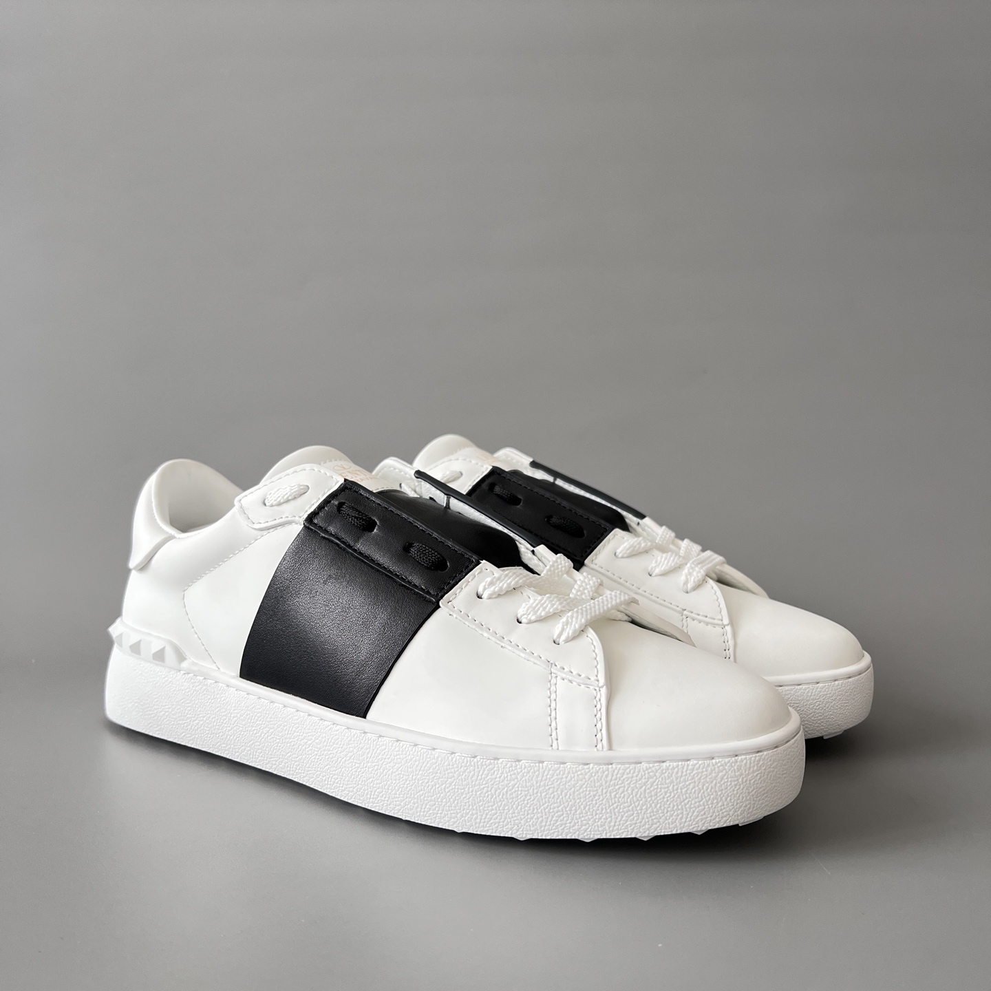 valentino  Rockstud Untitled Unisex Casual Sneakers: Round-Toe, Lace-Up, and Studded