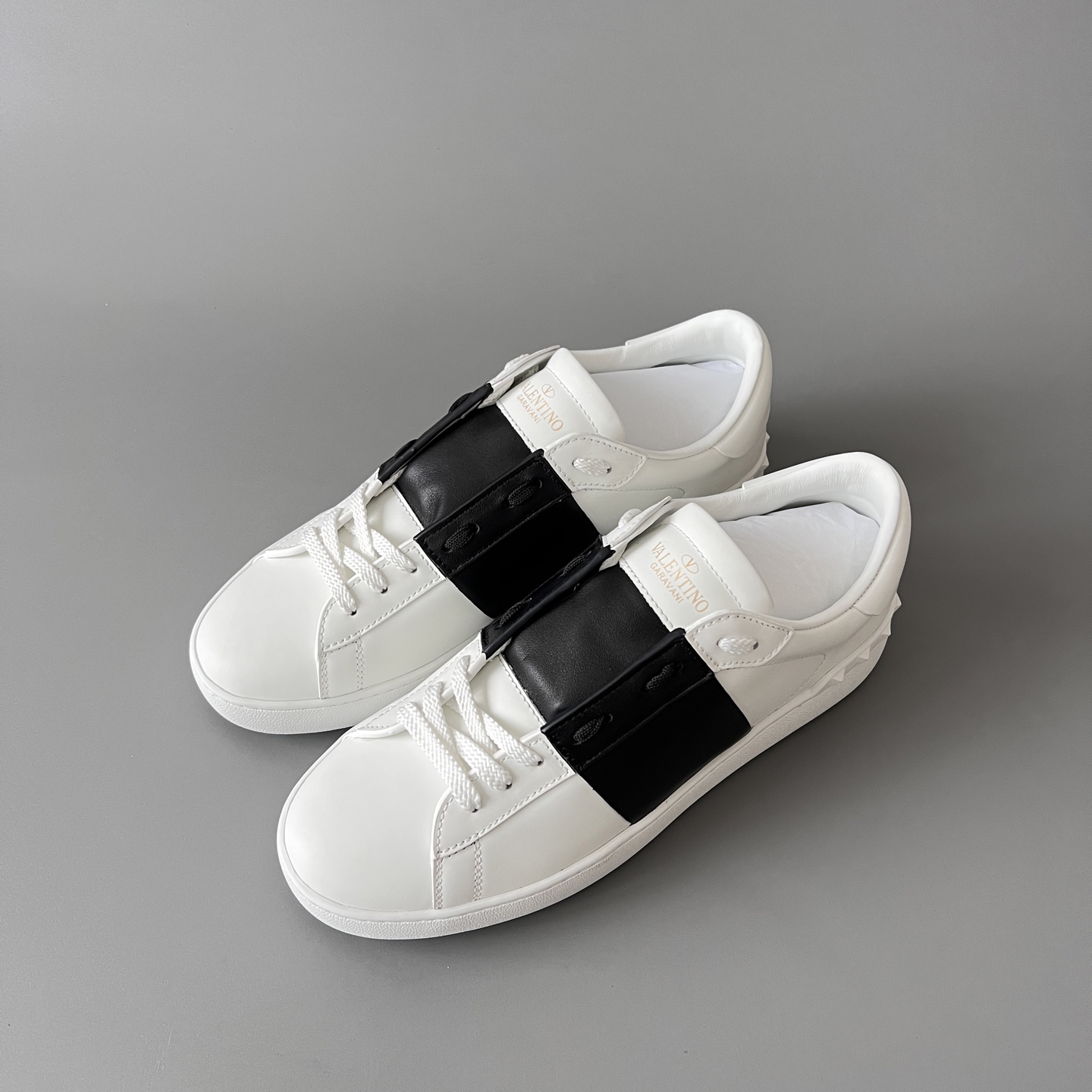 valentino  Rockstud Untitled Unisex Casual Sneakers: Round-Toe, Lace-Up, and Studded